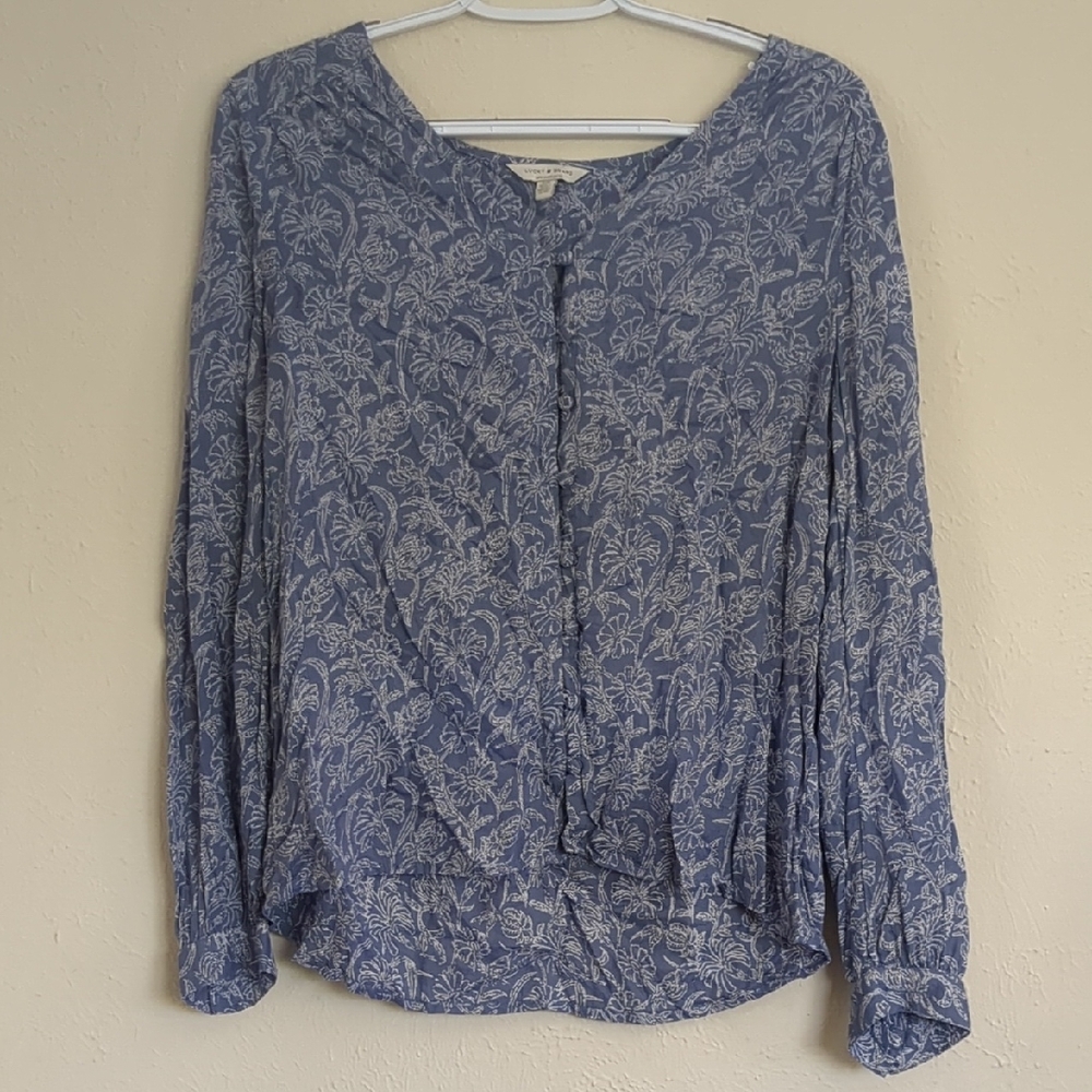 Lucky Brand Blue Floral Blouse- S